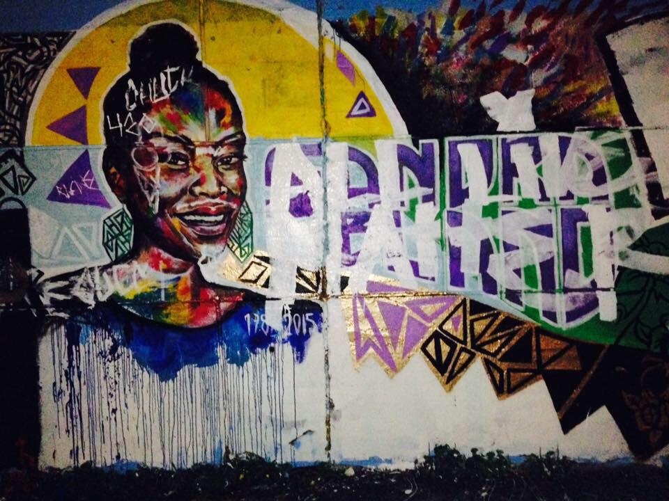 zellieimani's tweet photo. #SandraBland mural in Ottawa vandalized with the words in less than 24 hours "#AllLivesMatter" http://t.co/2EGggKecSi