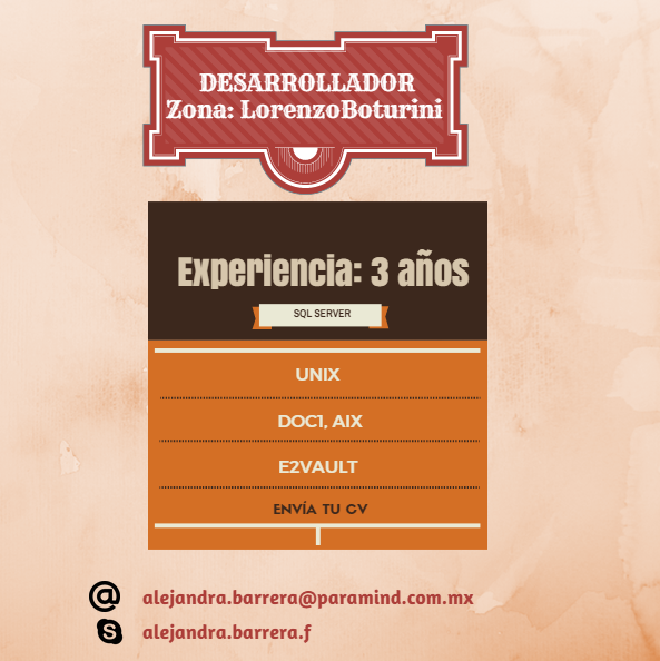 reclu_IT's tweet image. Buscamos a un desarrollador! #job #df #doc1 #SQLServer #unix
