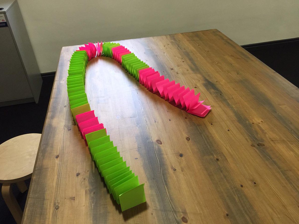 ThisisZone's tweet image. Great coding starts... with an impressive Post-It note slinky? Apparently, if you&apos;re at our #bristol #festivalofcode
