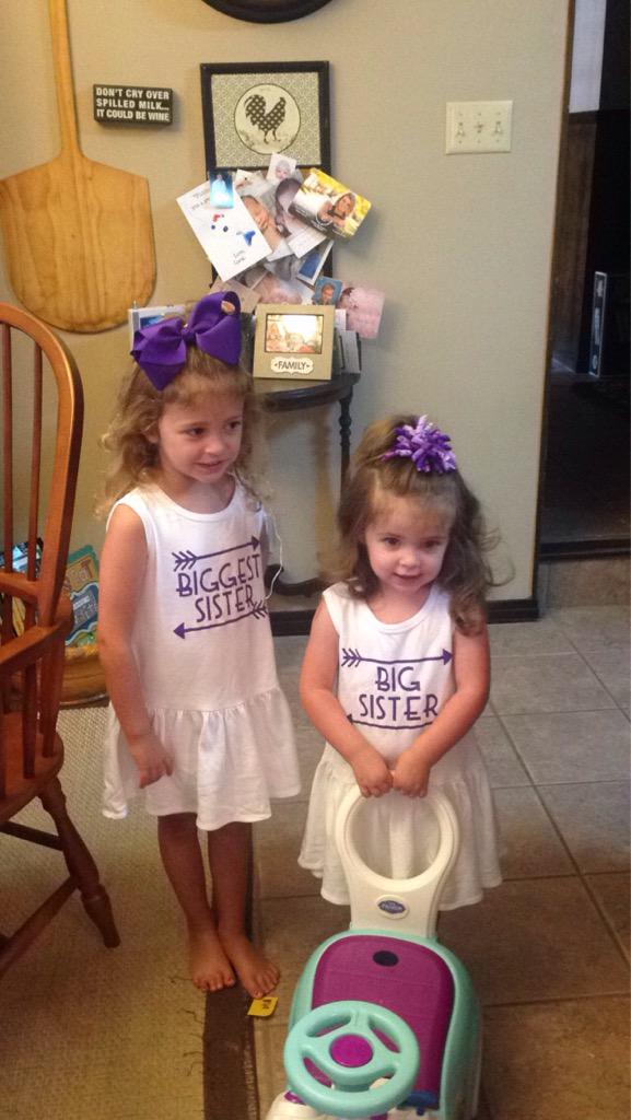 Some excited big sisters💜💜