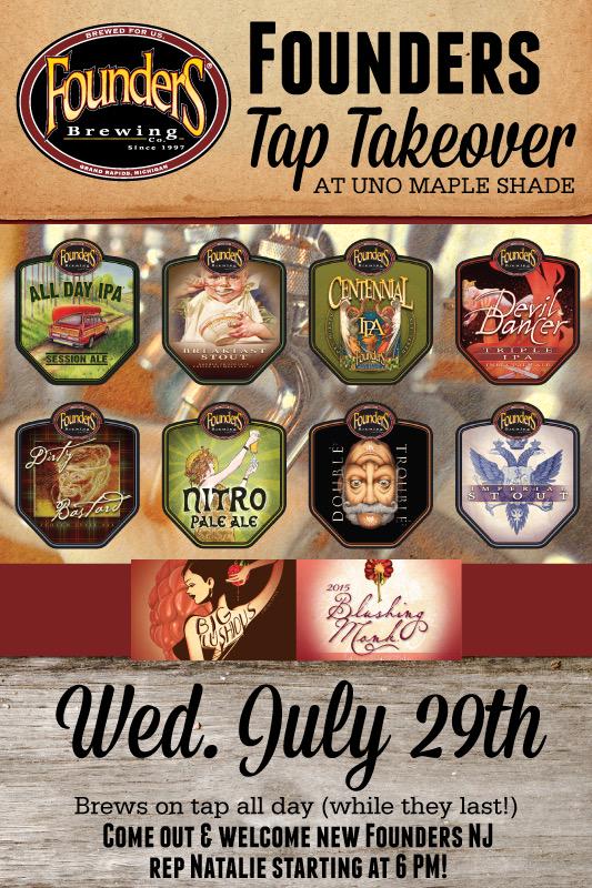 Brewed4Natalie (@brewed4natalie) on Twitter photo Yea! <a href="/foundersbrewing/">Founders Brewing Co.</a> Tap Takeover <a href="/UnoMapleShade/">UnoMapleShade</a> Wednesday 7/29!! <a href="/HunterdonBrew/">Hunterdon Brewing Co</a> Yea! <a href="/foundersbrewing/">Founders Brewing Co.</a> Tap Takeover <a href="/UnoMapleShade/">UnoMapleShade</a> Wednesday 7/29!! <a href="/HunterdonBrew/">Hunterdon Brewing Co</a>