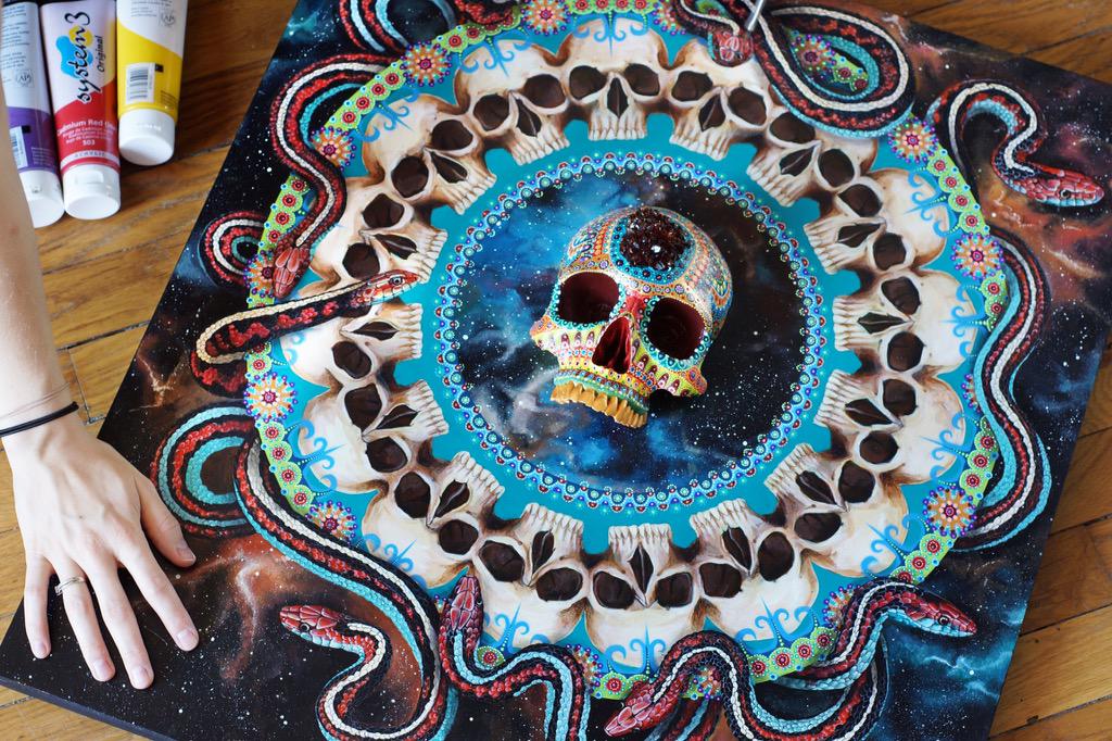 "Envenimé" Acrylic painting 💎
#skull #snake #painting
@artFido <a href="/artnerdsunited/">Art Collective</a> <a href="/Obsessedwskulls/">Obsessed With Skulls</a>