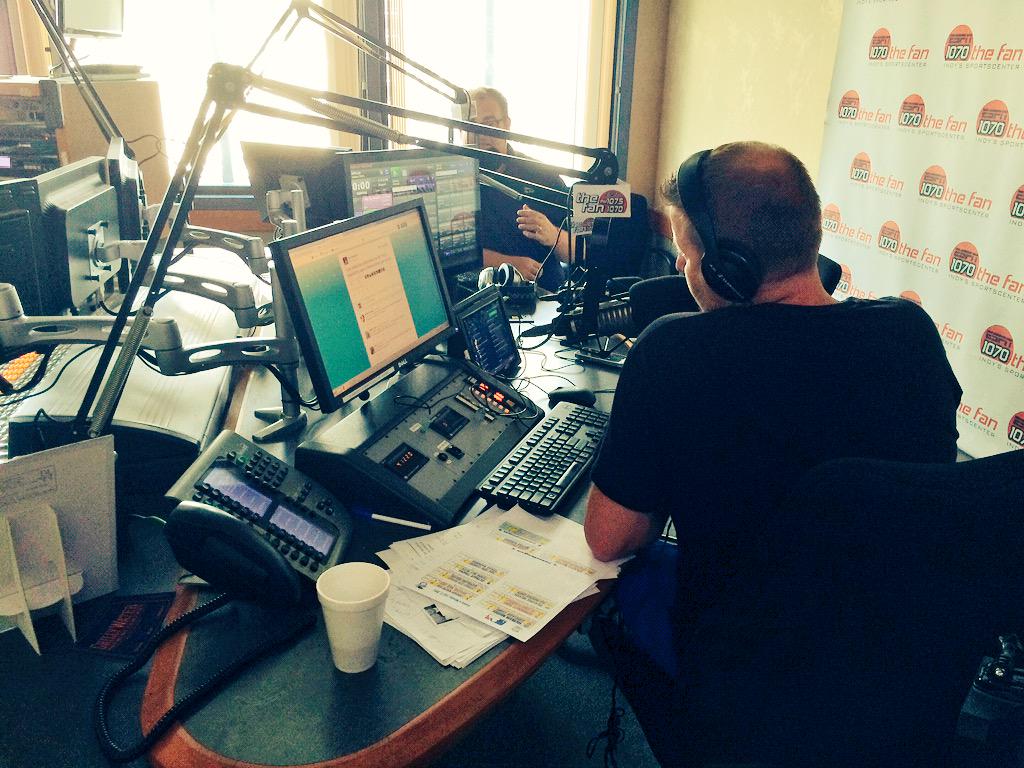 BenReiff's tweet photo. Plenty of opinions on @JMV1070... Consensus is the @Patriots and #DeflateGate are now a "clown show." @WTHRcom http://t.co/ofvIAMJkRb