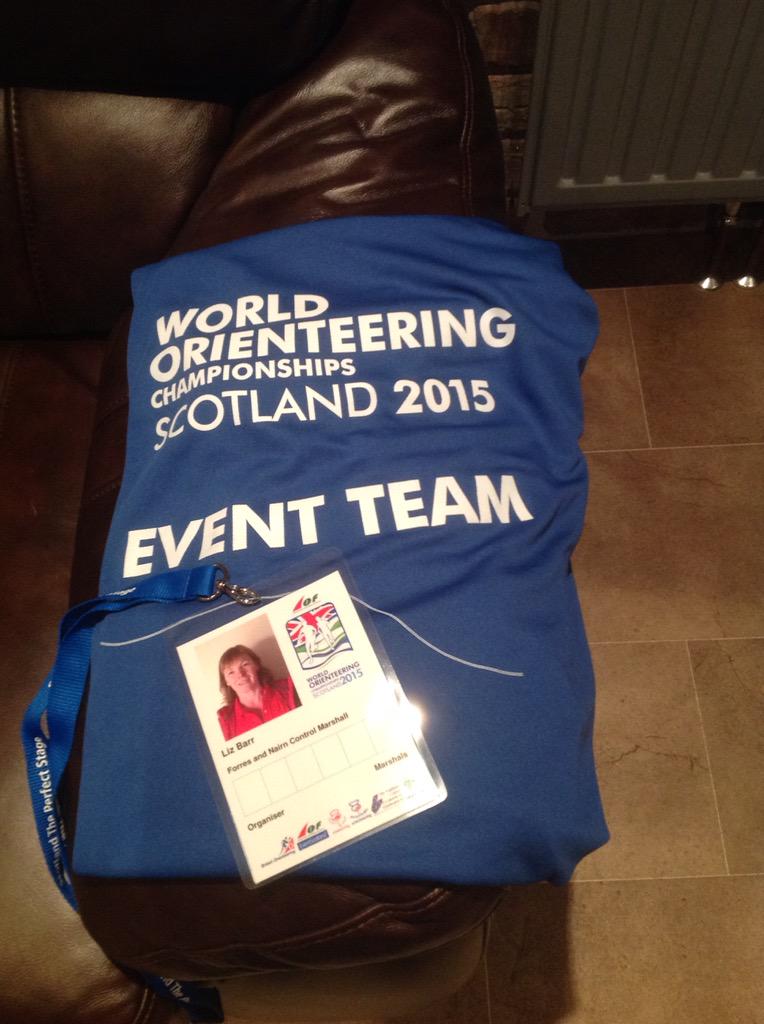 lizjbarr's tweet photo. T shirt &amp; pass collected. Marshal training done. Let it roll #WOC2015 http://t.co/12dP7OauGi