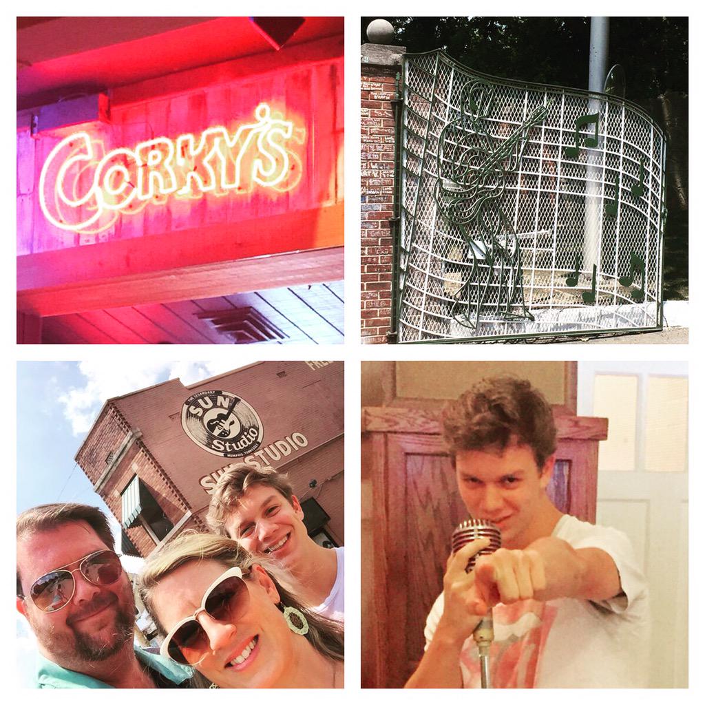 MemphisTravel's tweet photo. RT @CMSelby: Fantastic day in #Memphis. BBQ. #Graceland & #SunStudios featuring @wesselby as the King. #SelbysGoWest http://t.co/Ue9M93pgRe
