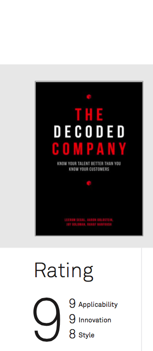 DecodedCompany's tweet image. Thanks @getAbstract for 'decoding' our book &amp;amp; giving it a 9 outta 10! @leeromsegal @jaygoldman @rahafharfoush