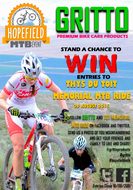 Like, share and WIN! #gritto #hopefieldmtb <a href="/WesternCapeMTB/">Western Cape MTB</a> <a href="/StbbMtb/">STBB MTB</a> <a href="/mtb_lover/">Lover Mtb</a> @Cyclefunatic <a href="/AbsaCapeEpic/">Absa Cape Epic</a> <a href="/CapeEpic/">capeepic</a>