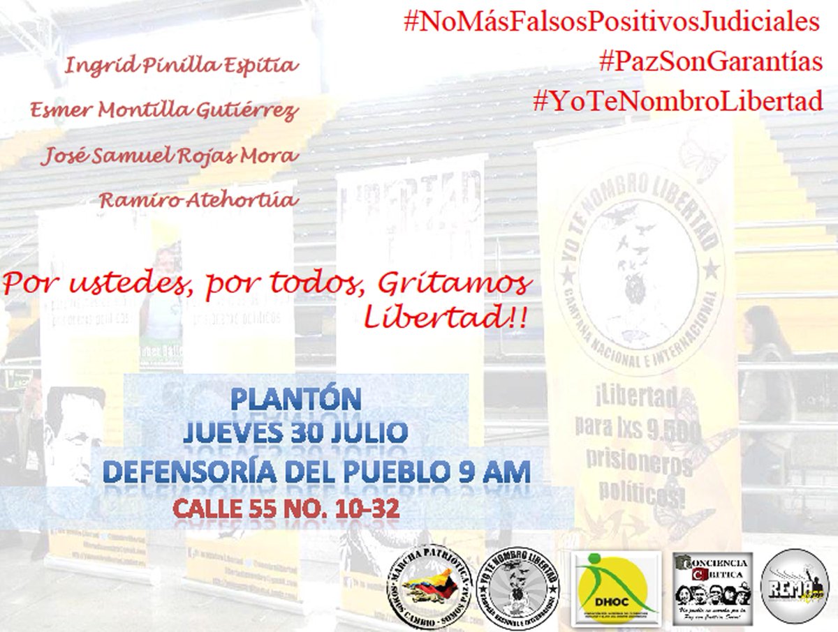 Plantón de solidaridad  #NosotrosSomoslosBuenos acompañanos 30 de jul 9am Defensoria del pueblo.