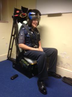 236ATC's tweet photo. Phase 1 of the Ejector Seat installation is now complete! Phase 2 will move it into the Flight Sim Rm #thanksninja http://t.co/KwIBnD63jn
