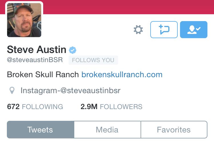 RichOToole's tweet photo. When ever I am sad I just remind myself that Stone Cold Steve Austin follows me on Twitter!  #StoneCold4Life http://t.co/qOhMYOdAaj