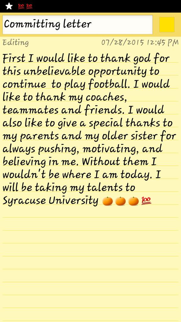__Mal1__'s tweet photo. Good new cuse fans!!!! 🍊🍊🍊 http://t.co/1KQWRE7QFz