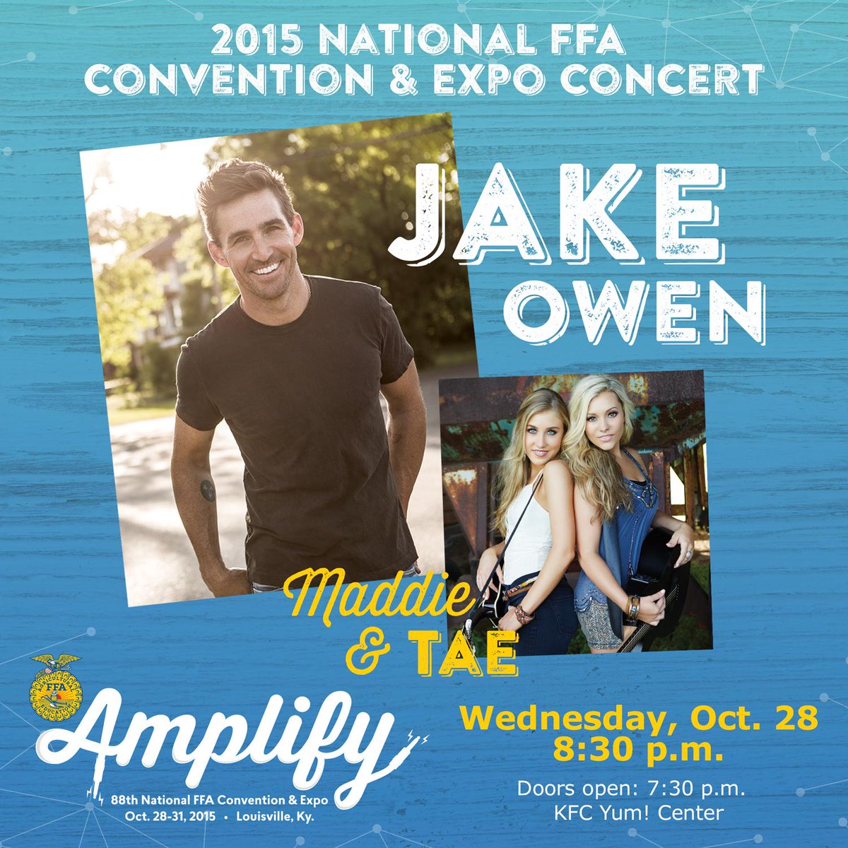 We're proud to announce <a href="/jakeowen/">Jake Owen</a> &amp; <a href="/MaddieandTae/">Maddie & Tae</a> for the first concert at #AmplifyFFA!