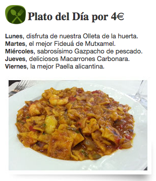 BrisaTapes's tweet photo. Platos del día, ofrecidos para satisfacer vuestros paladares y dar un respiro a vuestras carteras. http://t.co/Nm6cgWgZoR