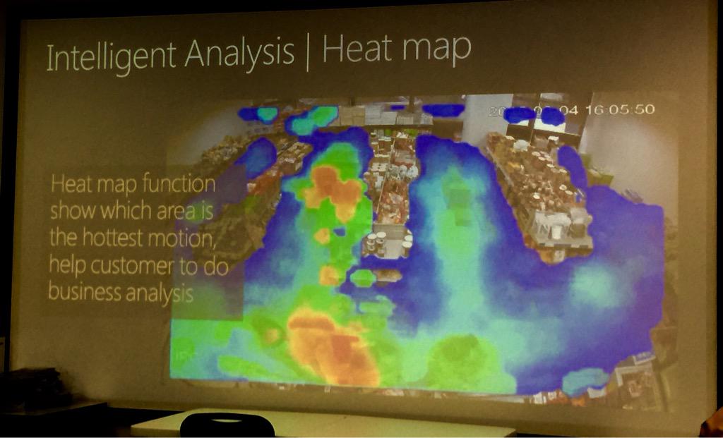 RealSentry's tweet photo. Pretty awesome. Learning about #securitycameras that do heat mapping and people counting! http://t.co/bwmWE96a0C
