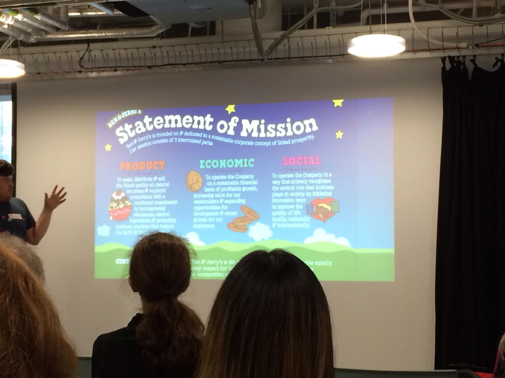 Great to hear the @benandjerrys story and mission at the #joinourcore event tonight (@OnPurposeUK)
