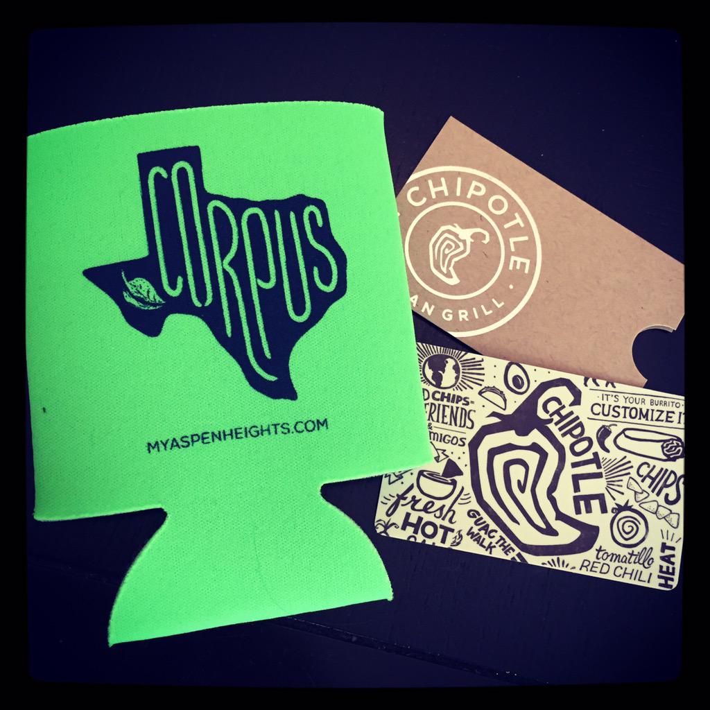 AspenCorpus's tweet photo. RT to add some 🔥 to your life! Get @ChipotleTweets lunch on us & the coolest Koozie😍🎉 #RTTuesday #Corpus #aspenpride http://t.co/9ZjwRfBe8V