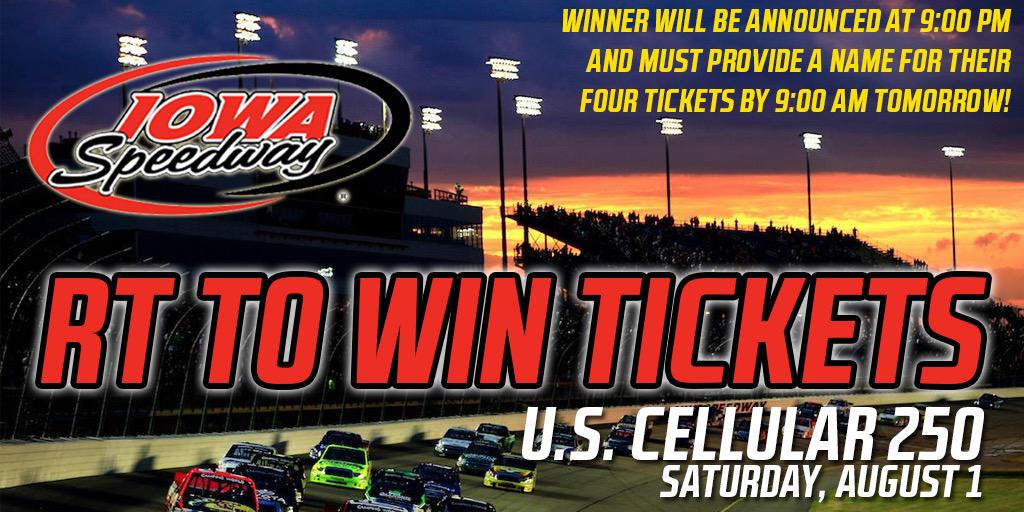 RT to win tickets to the <a href="/iowaspeedway/">Iowa Speedway</a> this weekend! 🏁
