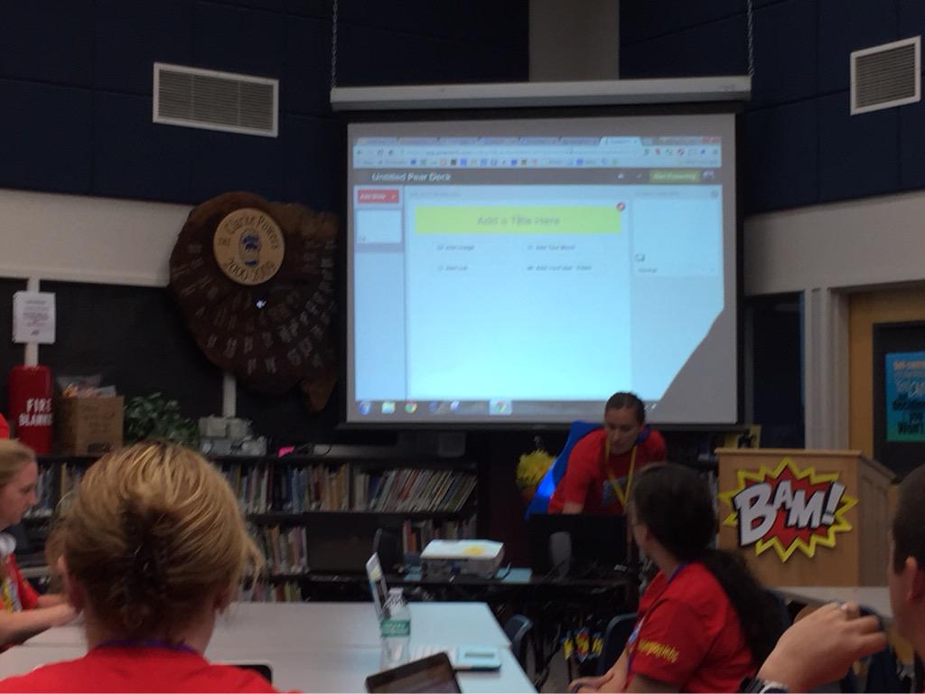 CateTolnai's tweet photo. @kellymatson678 is blowing #supergooglebc mind w her @PearDeck sesh!! Couldn't have asked for a better cheerldr! http://t.co/axwkNflS0X