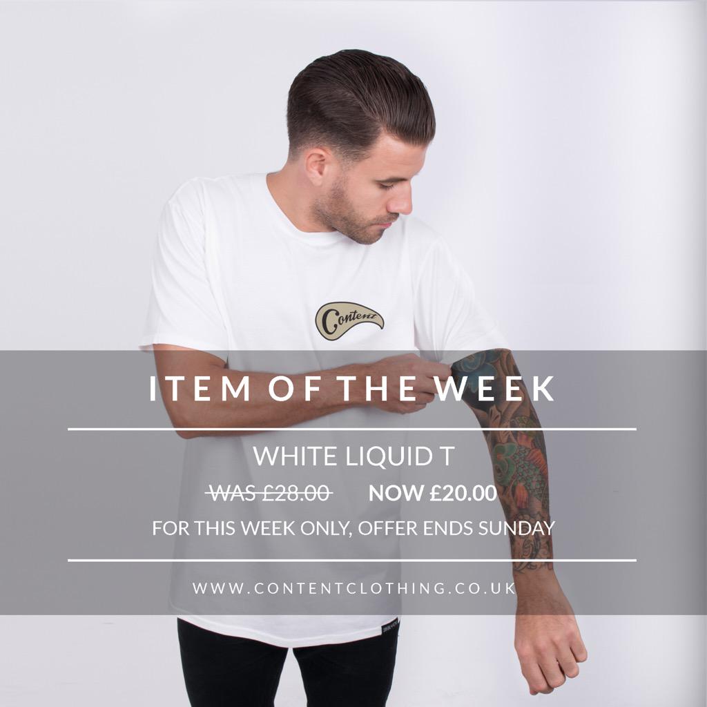 WEARECONTENT's tweet photo. Item of The Week - White Liquid T, was £28.00 now only £20.00 for this week only. | #28BLVCK
http://t.co/oGi0YDD7mE http://t.co/HrpKs0h6zG