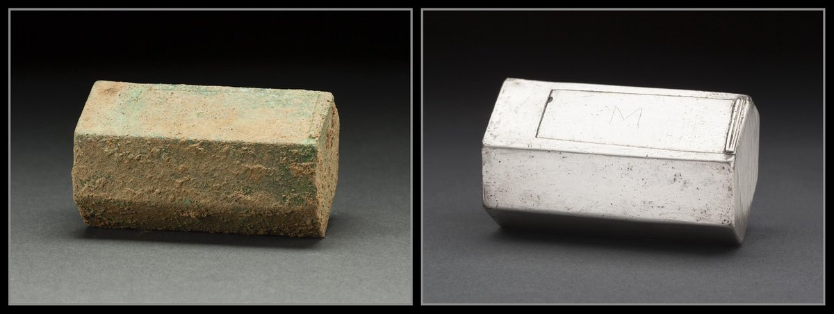 NMNH's tweet photo. A silver box, resting on Capt. Gabriel Archer’s coffin, was an unexpected find: http://t.co/d0KckqXWSj #SIForensic http://t.co/wVH2WQWv1O