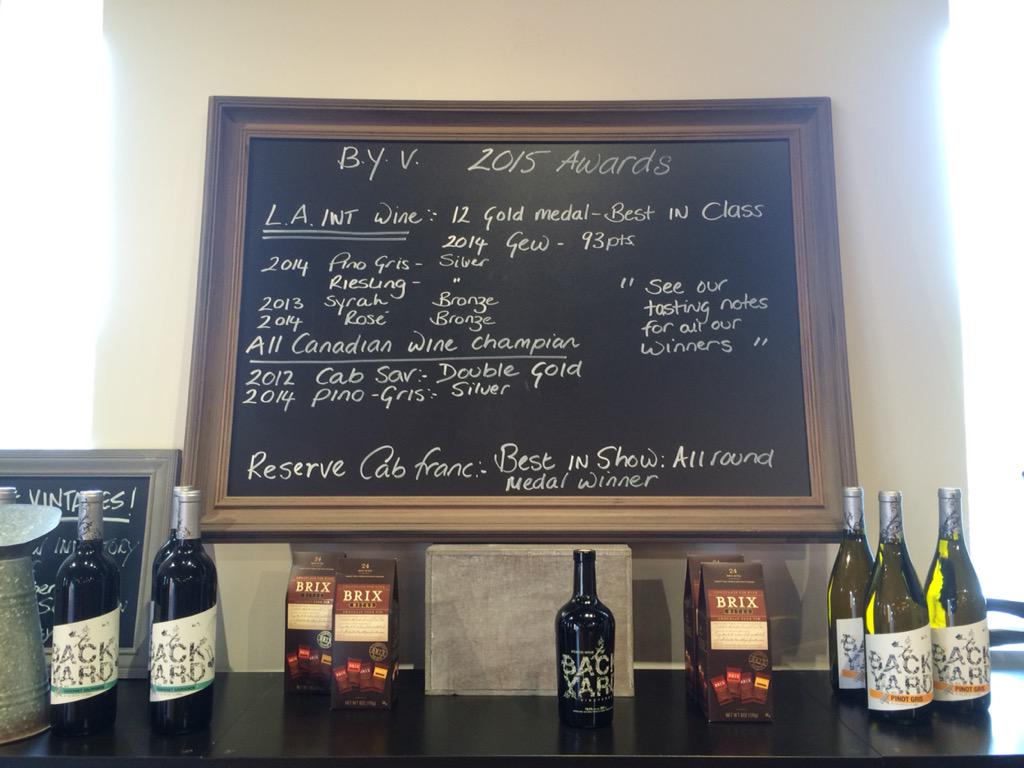 BackyardWines's tweet photo. Just a few of the accolades our wines have received this year. Stop by for tasting very soon! #langleyfresh #bcwine http://t.co/XEP4y39MuA