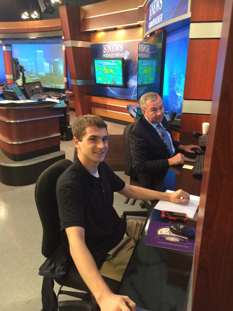 juanconde8News's tweet photo. JB's weather intern, Nick. You'll see him in the hi-cam studio shots today on @8NEWS Check yo' forecast! http://t.co/OaVnI9VHSp