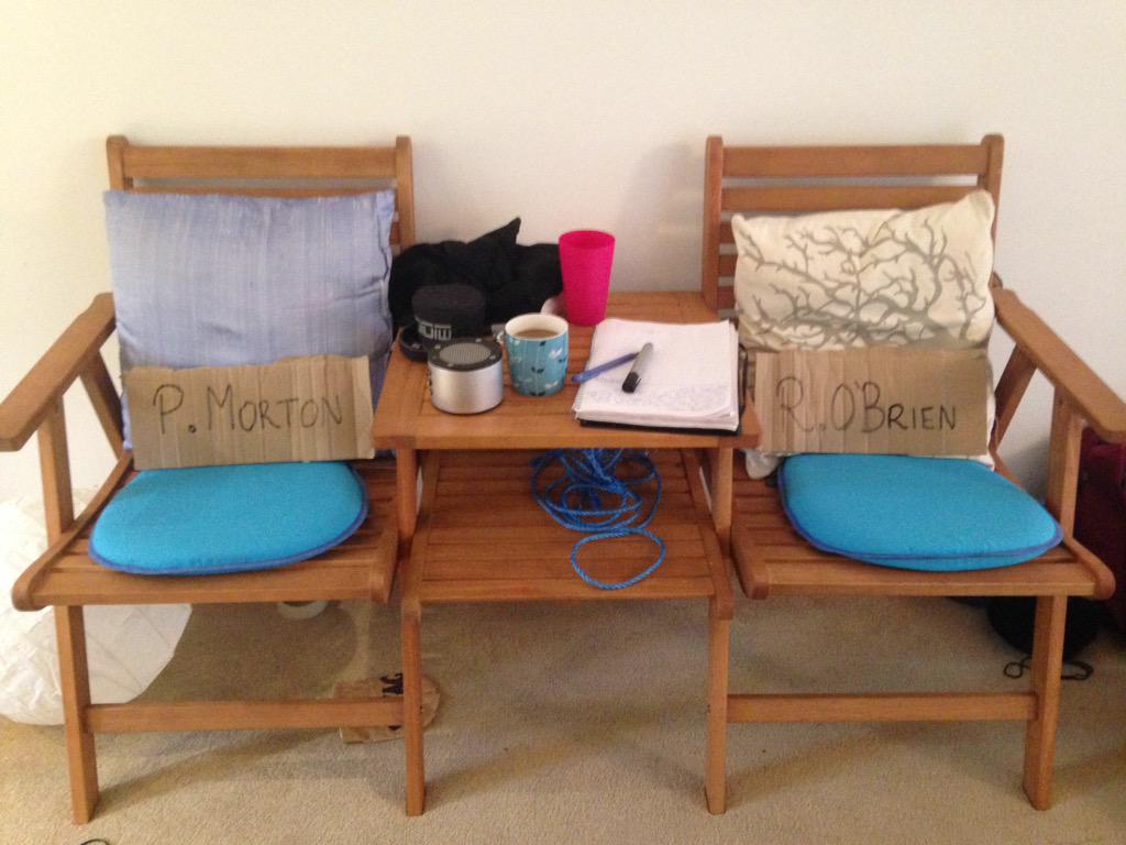 KnuckleandJoint's tweet photo. Day 5: we've got our own director chairs! @EmmaLReeder you'll get one on tomorrow! #UpYourPuppet http://t.co/mwbFgIf6V8