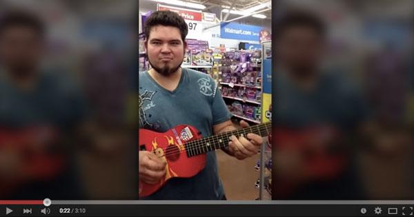 GuitarsCheap's tweet photo. Guy picks up a toy guitar... and you won't believe what happens next! http://t.co/zskHIpT2JB http://t.co/mxZKzUx1Wm