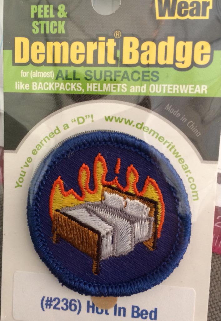 LisaMichelleOrg's tweet photo. I'm joining @SexEdAGoGo Slutty Girl Scout troop with my first @demerit_badges @SexGeekSmmrCamp #SGSC http://t.co/MCN8fyVh82