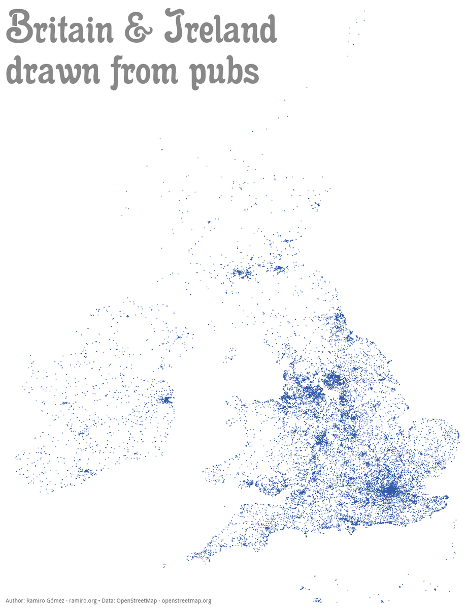 Amazing_Maps's tweet photo. Britain &amp; Ireland drawn from pubs
- http://t.co/z19pYBLgiJ