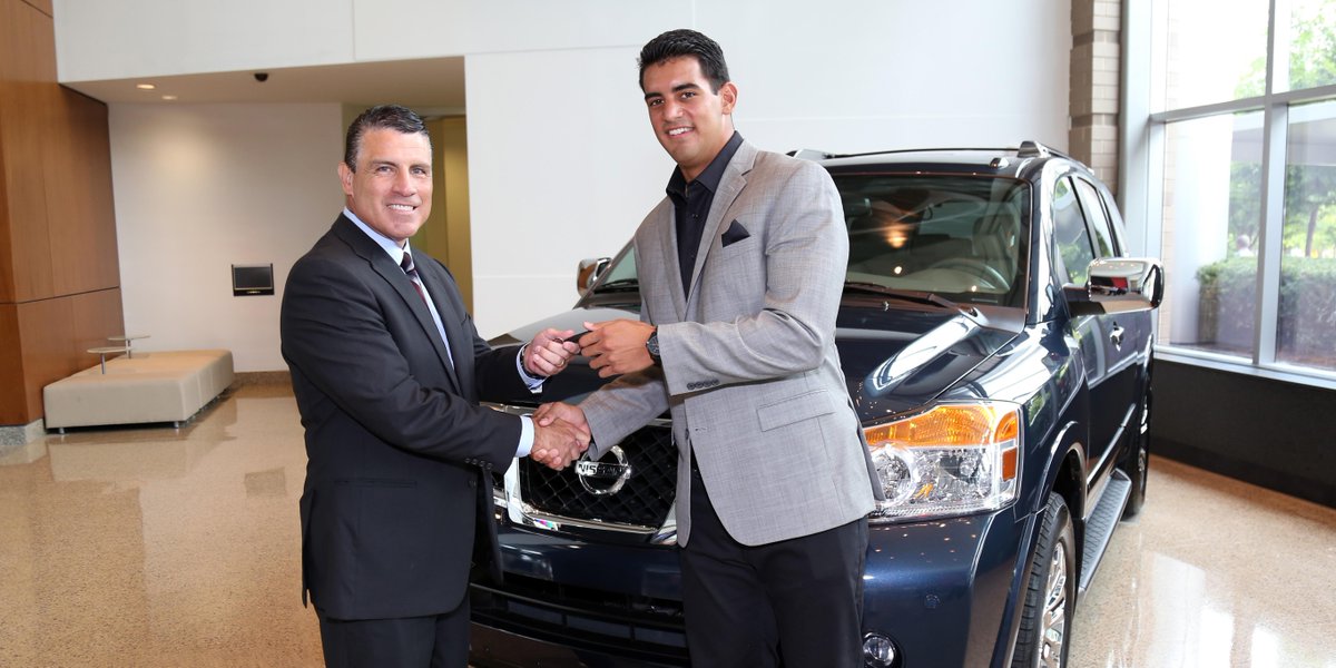 NissanUSA's tweet photo. Nissan’s Heisman House welcomes its newest member, @Titans QB Marcus Mariota, w/ a new Armada! http://t.co/d7y8EePYbV http://t.co/XjDcpbDZMS