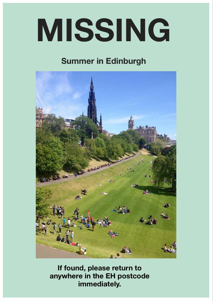 edinspotlight's tweet photo. MISSING - summer in Edinburgh http://t.co/YRFiTejjVH