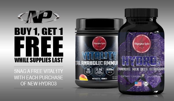 NutraPlanet's tweet photo. New #HYDRO3 by Olympus Labs, get a FREE Vital1ty w/ ea purchase! While supplies last http://t.co/rgSWYqltCD http://t.co/xleOwD1j9M