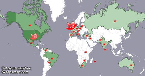 FreemasonsatW's tweet photo. My followers are in UK.(52%), USA(19%)... Get your map too: http://t.co/WhesxRlKkI http://t.co/lx106CZYTQ