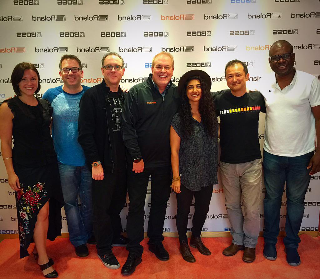 RolandGlobal's tweet photo. . @Roland_US welcomes percussionist @mona_tavakoli to headquarters today! #jasonandjane @RockCampLA http://t.co/F8ogGkwuqc