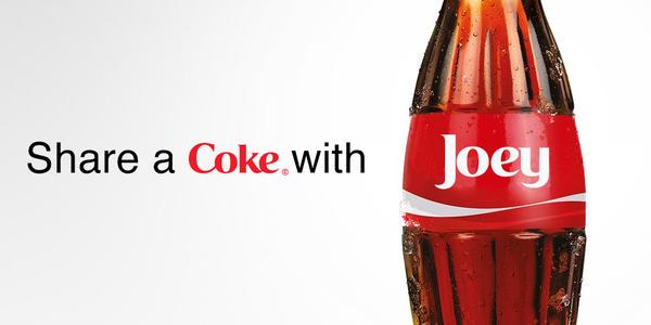 CocaCola's tweet photo. Hey Joey! Time is running out to get your personalized #ShareaCoke bottle. Get yours now: http://t.co/8gJkQi3PIw http://t.co/8Mwnsl7lWS