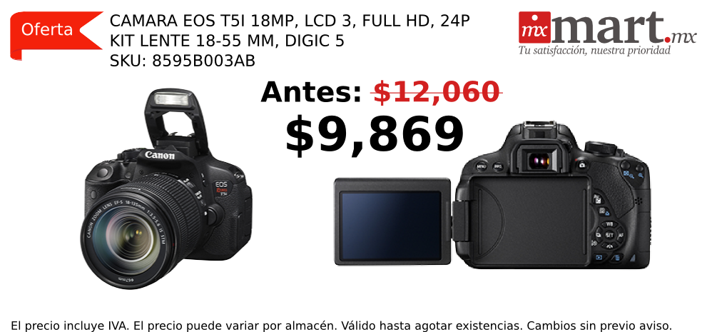 mxmartmx's tweet photo. #findemes #mejores #ofertas en #MxmartMx, #Camara @CanonMexicana EOS T5I 18MP SKU 8595B003AB, http://t.co/gFkhrR8T0G http://t.co/23Ue0e0Heh