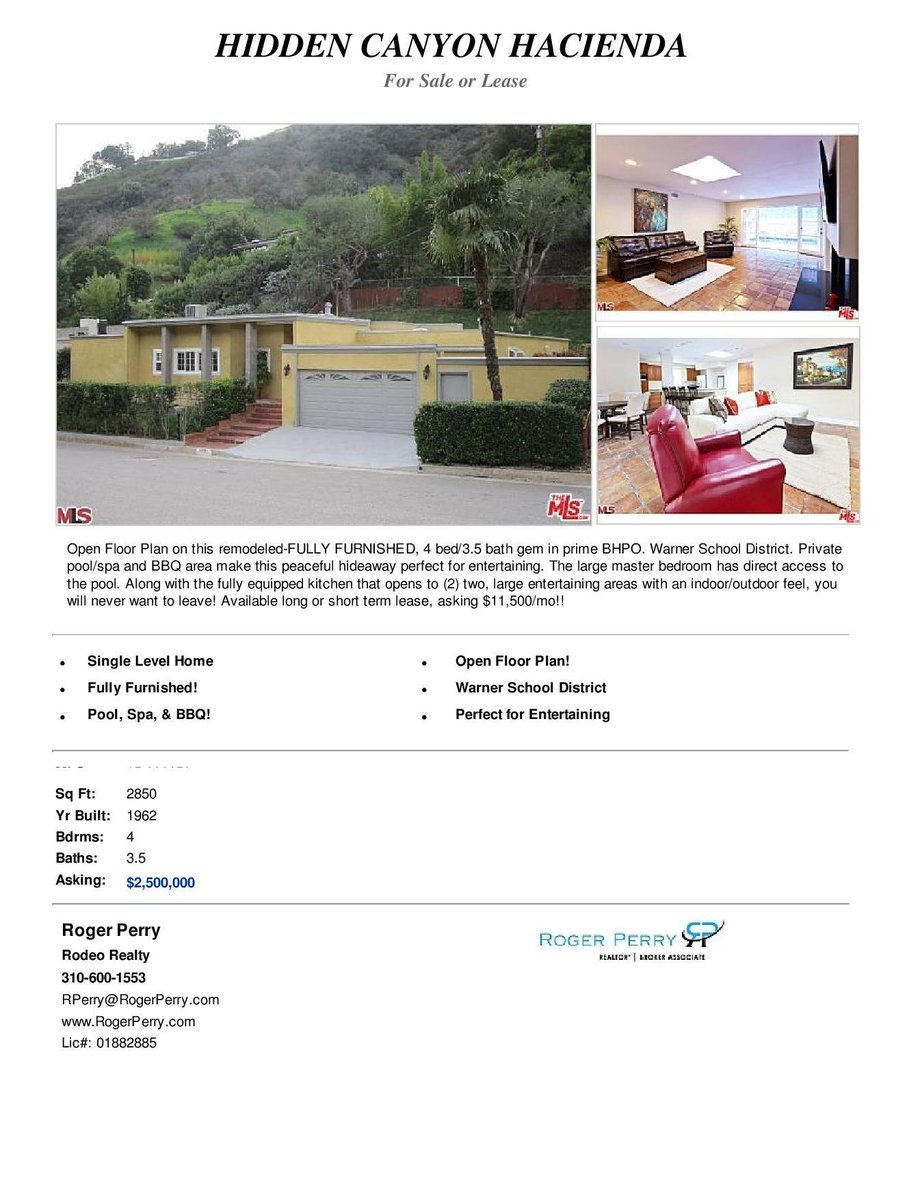 OFF MARKET!!! POCKET LISTING! Beautiful 4 Bed 3.5 Bath Located in BHPO! #RogerSellsLA #BeverlyHillsPostOffice