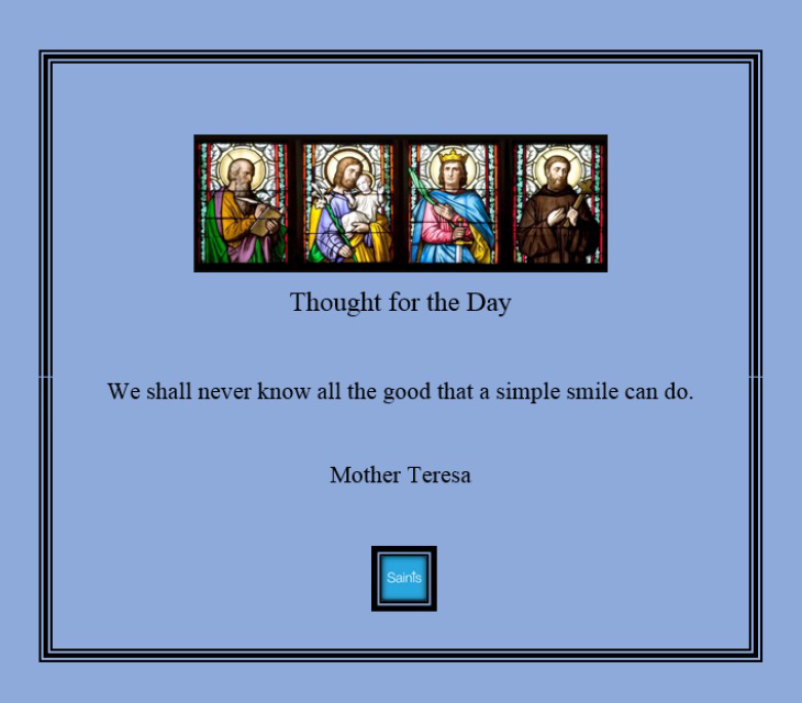 _saintsoftheday's tweet photo. Thought for the Day via
https://t.co/qf3sZSHVpK

https://t.co/C5bmMEAwWi http://t.co/QMxkMLs1dp
