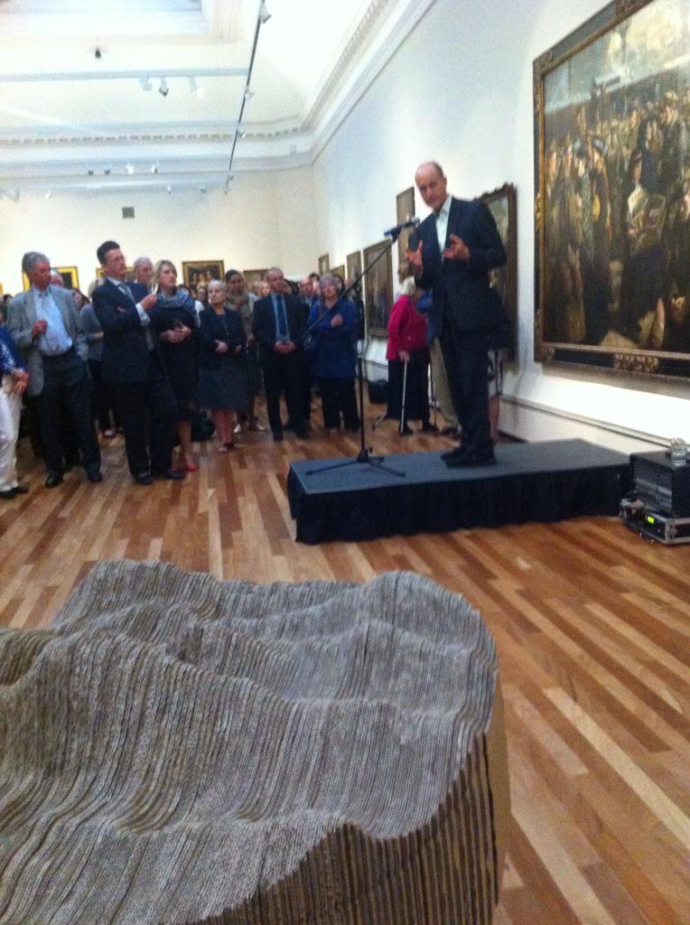PeterMJenkins's tweet photo. @PeterBazalgette re-opens @YorkArtGallery with my dad's final sculpture at centre stage http://t.co/8BGlYC3R6q