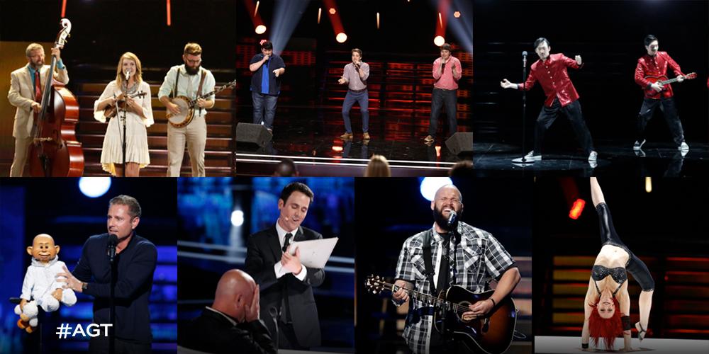 AGT's tweet photo. All seven acts that survived Week Three of #JudgeCuts! RETWEET to send them praise! 🎉 http://t.co/PeODj8GzO4