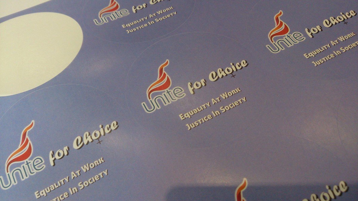 Unite is a pro-choice union and proud to be. We also have lovely new stickers that say so! :) #UniteForChoice