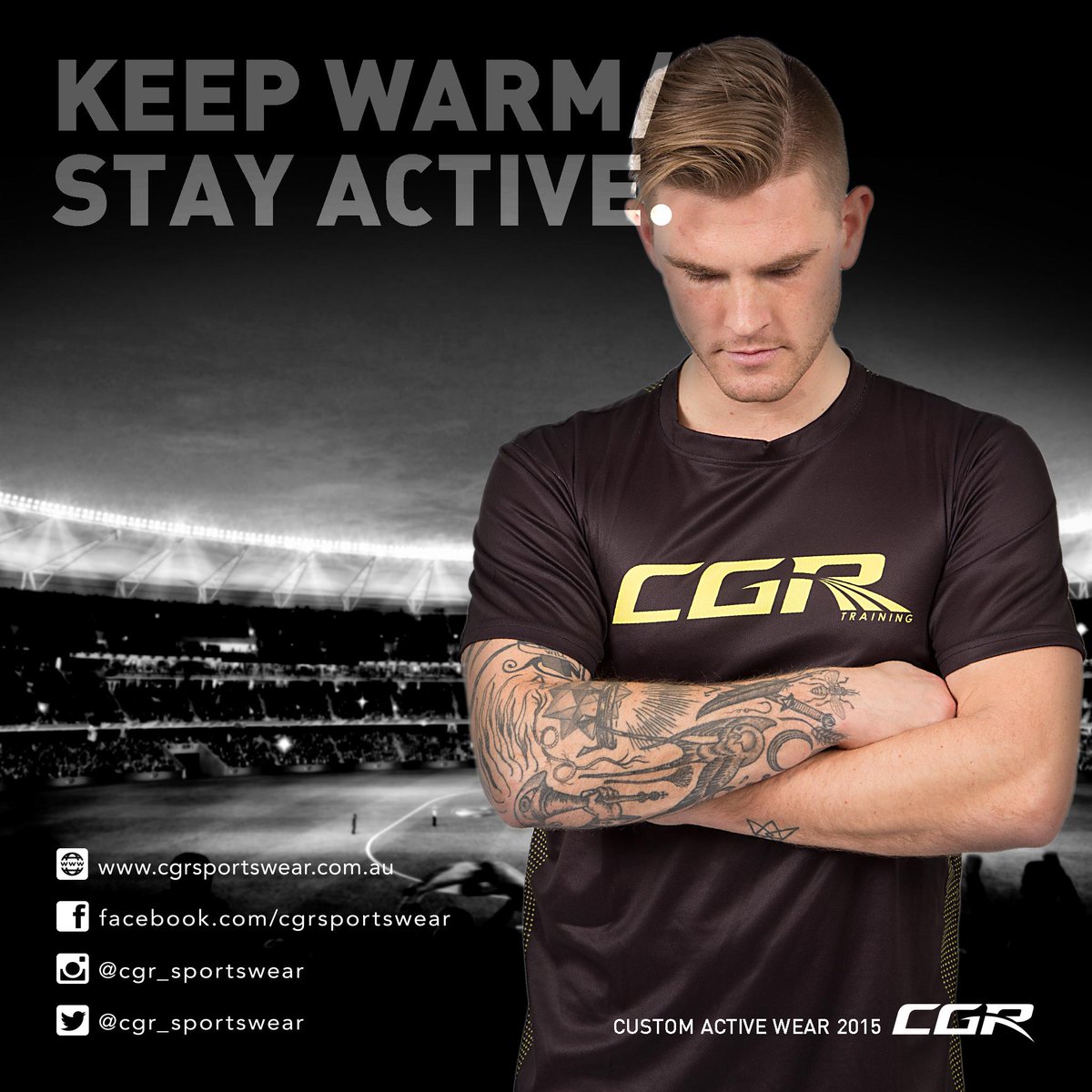 KEEP WARM/ STAY ACTIVE. w/ @cgr_sportswear Custom Active Wear Range. Contact Us Now admin@cgrsportswear.com.au