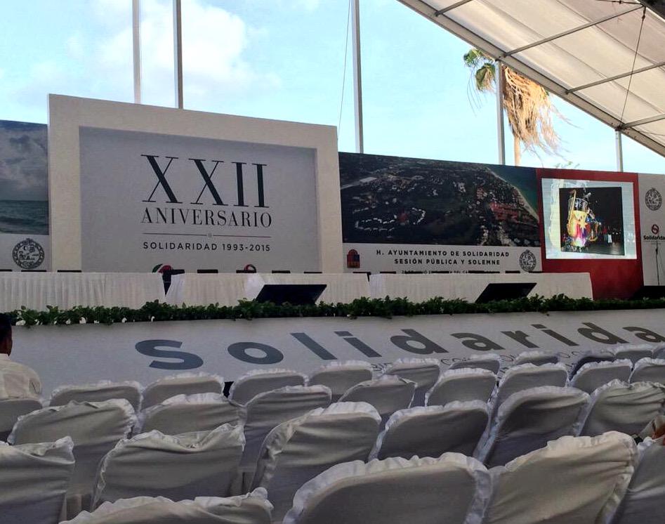 ARP_RIVIERAMAYA's tweet photo. Todo listo para la Sesión Solemne por XXII Aniversario @GobSolidaridad @MauricioGongora @betoborge #RPRivieraMaya http://t.co/ECBFAY3uGm