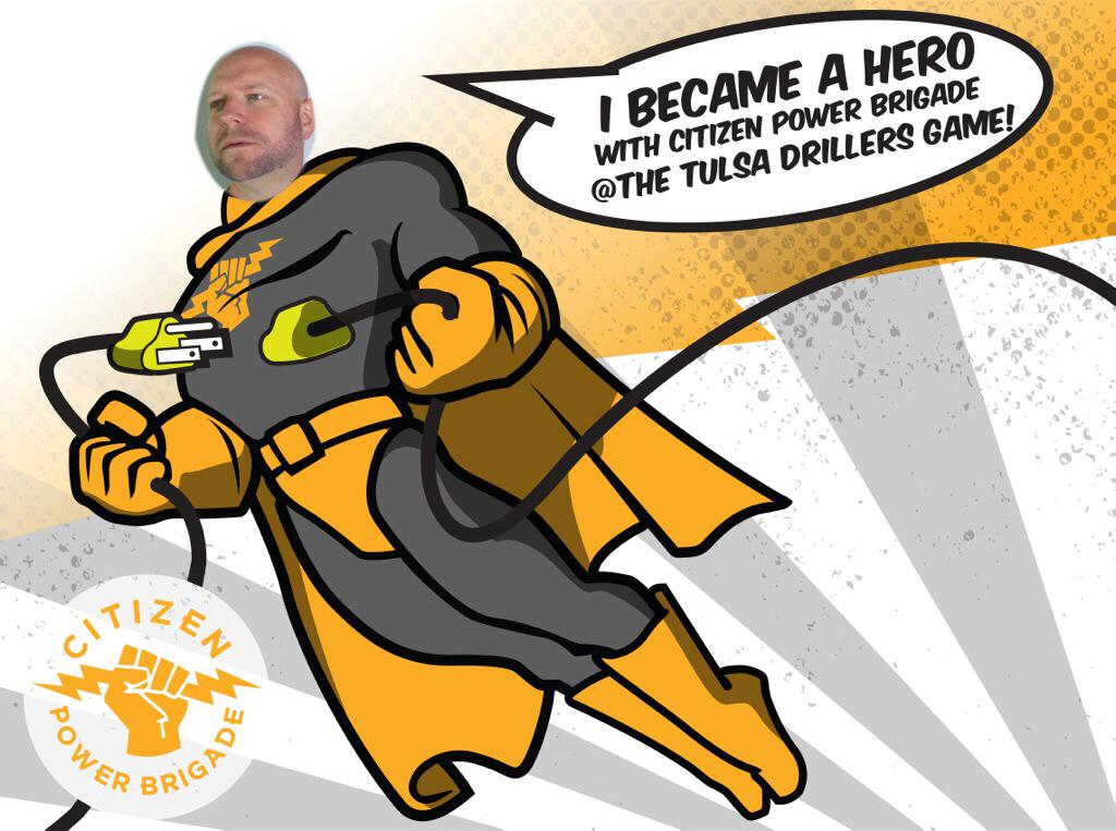 PowerBrigade's tweet image. .@justinmckean became a #PowerHero at #ONEOKField w/ @TulsaDrllers #DrillVille #VZPAA