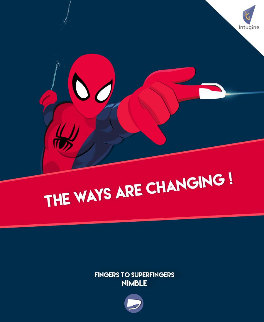 Intugine's tweet image. Guess what @SpiderMan is using as Web-Shooter these days!
#FingersToSuperfingers  #JusticeLeague #GestureTech