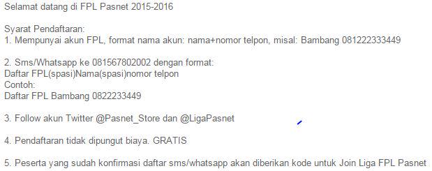 tokopasnet's tweet photo. Berikut syarat pendaftaran Fantasy Premier League #FPLpasnet @LigaPasnet | @Pasoepati @tentangSolo @pesonaSOLO http://t.co/fckD5kJ4Jb