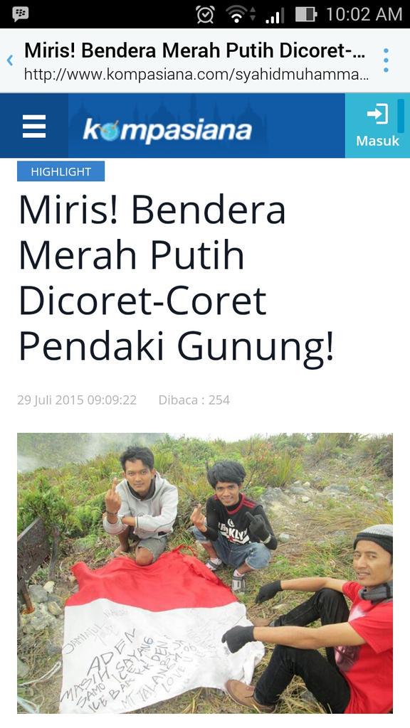 gunungindonesia's tweet photo. Kagak punya rasa Nasionalis. Memalukan Pendaki! http://t.co/Gsax2TVF5G