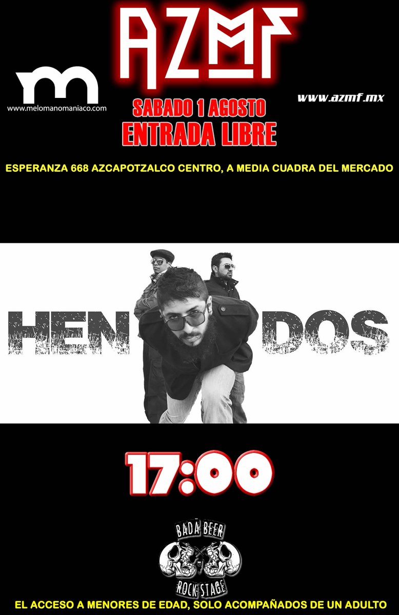 AZMFMX's tweet photo. Aqui los horarios de este sabadito en el #AZMF para abrir con todo @hendosmusica http://t.co/MwHGzlmS5I
