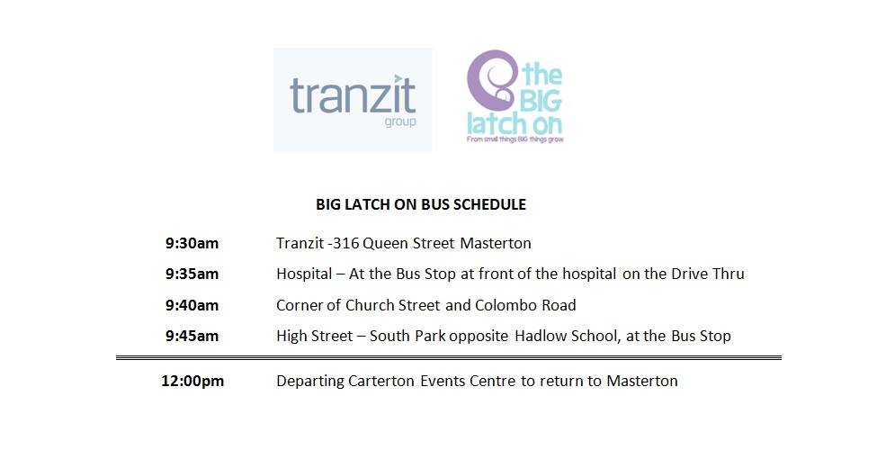 Want to join in the big latch on? Catch the #FREE #Masterton bus heading to #Carterton on Friday for the fun event!